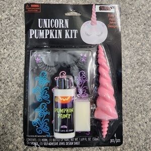 NWT Unicorn Pumpkin Decorating Kit Cute Halloween Decor Fantasy Animal Fun New